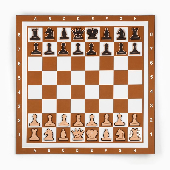 Демонстрационные шахматы "Время игры" на магнитной доске, 32 шт, поле 60 х 60 см, коричневые - фото 2 - id-p207459994