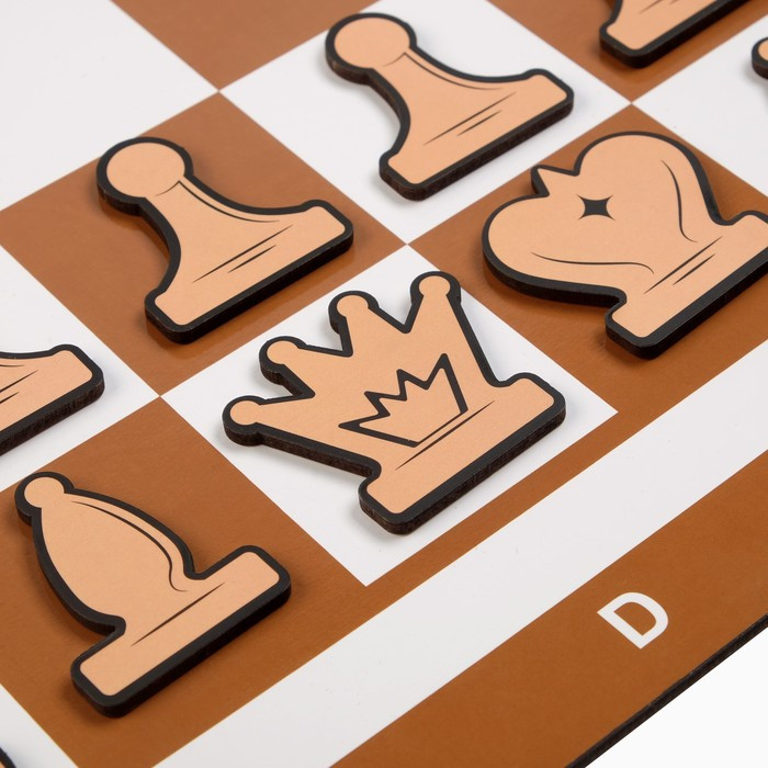 Демонстрационные шахматы "Время игры" на магнитной доске, 32 шт, поле 60 х 60 см, коричневые - фото 4 - id-p207459994