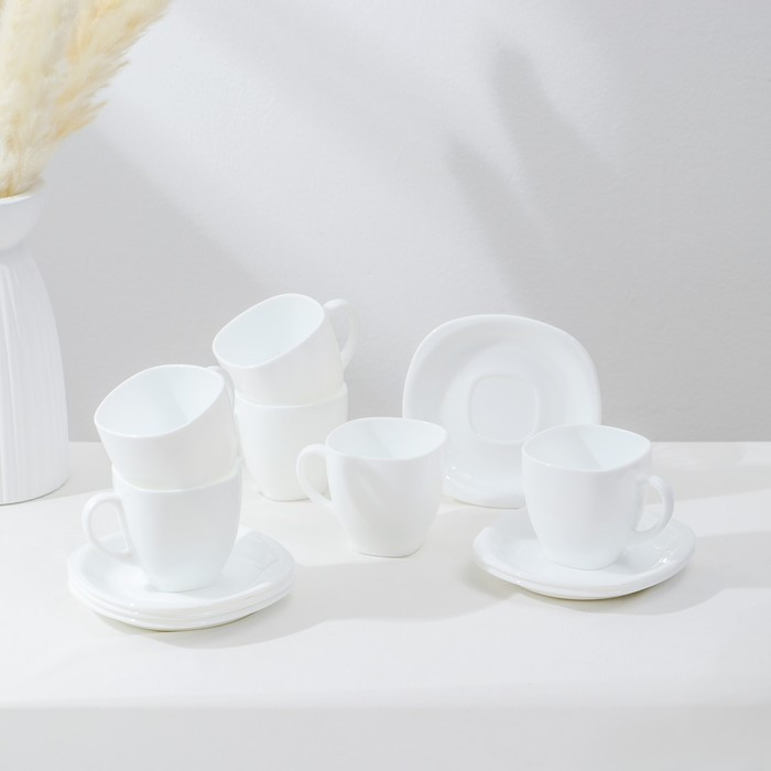 Сервиз чайный Luminarc Carine, 220 мл, стеклокерамика, 6 персон, цвет белый - фото 1 - id-p207465507