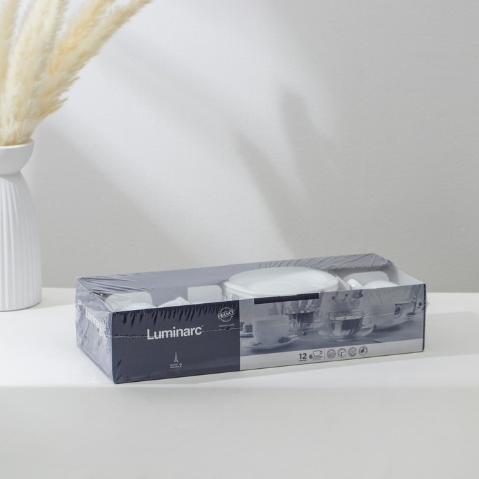 Сервиз чайный Luminarc Carine, 220 мл, стеклокерамика, 6 персон, цвет белый - фото 6 - id-p207465507