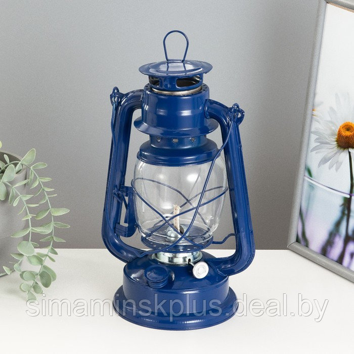 Керосиновая лампа декоративная синий 14х18х27,5 см - фото 2 - id-p207463873