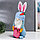 Кукла интерьерная "Гном в шапке с зайчьими ушами, с мешком" голубой 40х14 см, фото 3