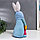 Кукла интерьерная "Гном в шапке с зайчьими ушами, с мешком" голубой 40х14 см, фото 5