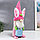 Кукла интерьерная "Гном в шапке с зайчьими ушами, с мешком" розовый 40х14 см, фото 2