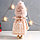 Кукла интерьерная "Девочка в розовом платье и шапочке с сердечком" 16х13х42 см, фото 4