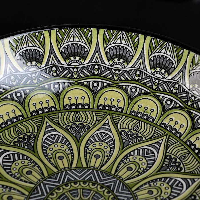 Тарелка керамическая глубокая Доляна «Мирсоле», d=21 см, цвет зелёный - фото 3 - id-p207465985