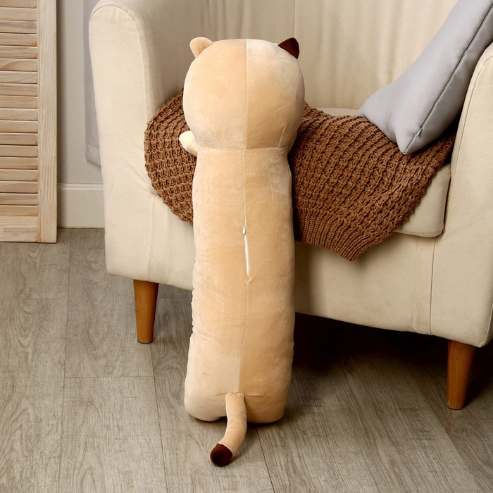 Мягкая игрушка-подушка «Котик-полосатик», 65 см, цвет бежевый - фото 3 - id-p207456027