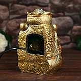 Фонтан настольный от сети, подсветка "Мешок с золотыми слитками" золото 21х15х12 см, фото 4