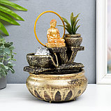 Фонтан настольный "Будда с цветком" 16х16х22 см, фото 2