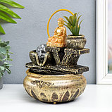 Фонтан настольный "Будда с цветком" 16х16х22 см, фото 3