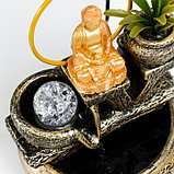 Фонтан настольный "Будда с цветком" 16х16х22 см, фото 5