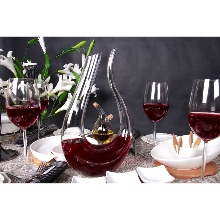 Декантер стеклянный для вина Magistro «Совиньон», 1,3 л - фото 3 - id-p207466263