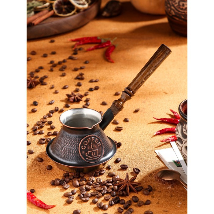 Турка для кофе "Армянская джезва", для индукционных плит, медная, 270 мл - фото 5 - id-p207464626
