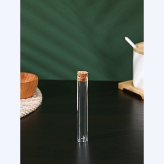 Колба стеклянная для заваривания с пробкой из бамбука BellaTenero «Алхимия», 2×12 см, набор, 12 шт - фото 2 - id-p207465270