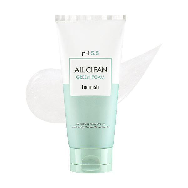 Слабокислотный гель для умывания для чувствительной кожи Heimish pH 5.5 All Clean Green Foam 150 МЛ
