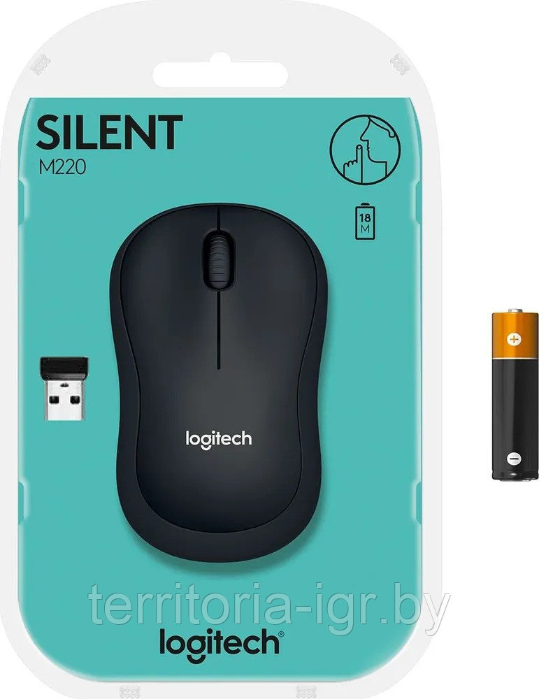 Беспроводная мышь Silent M220 черный Logitech