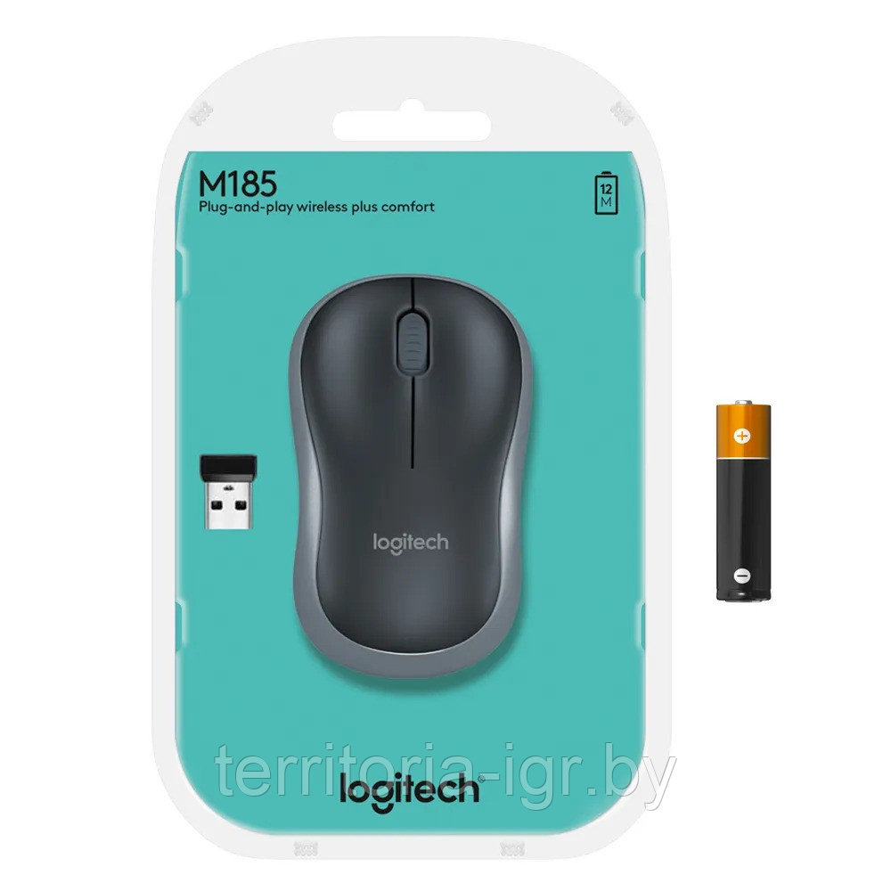 Беспроводная мышь M185 черно-серый Logitech