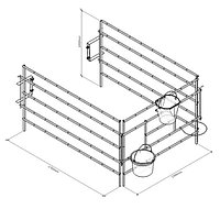 Металлический вольер для домиков для телят 1200х1200х950 (полимерное покрытие)