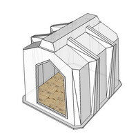 Пластиковый домик индивидуального для содержания телят из пластика 1500x1290x1300
