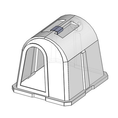 Пластиковый домик индивидуального для содержания телят из пластика 1500x1300x1200 - фото 1 - id-p207503947