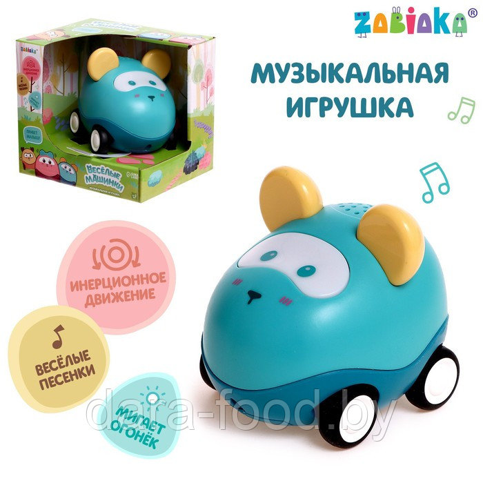 Музыкальная игрушка «Весёлые машинки», свет, цвет зелёный / 1 шт. - фото 1 - id-p207505103
