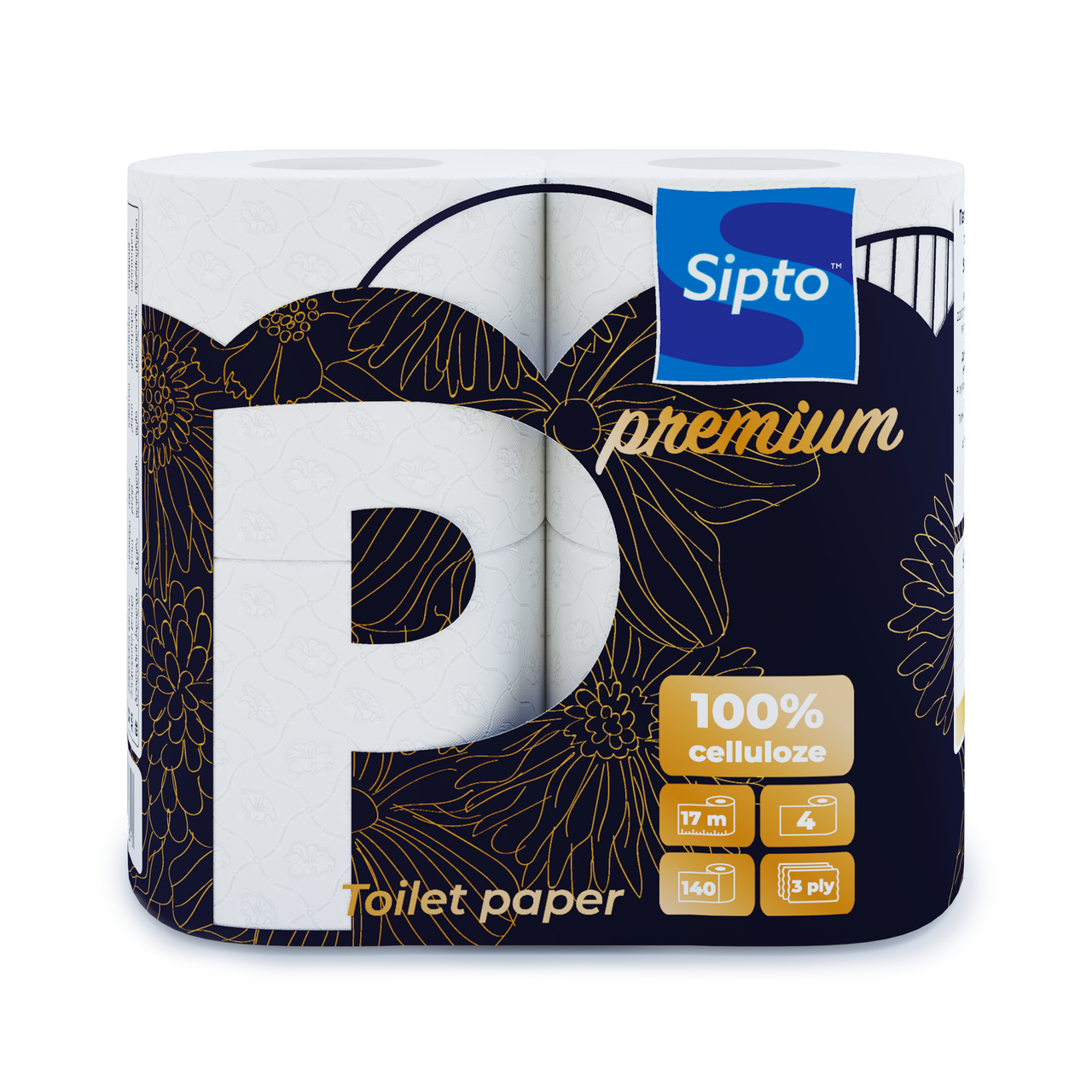 Бумага туалетная Sipto Premium бел. (1*4 рул) 3-х сл., РБ - фото 1 - id-p207505104