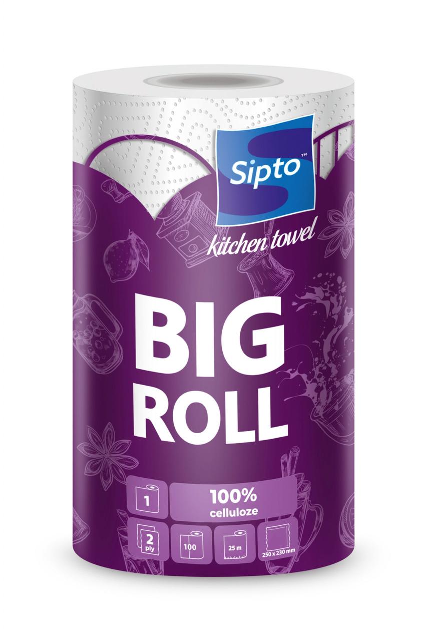 Бумажные кухонные полотенца Sipto Big Roll белые 1рул 2-х сл