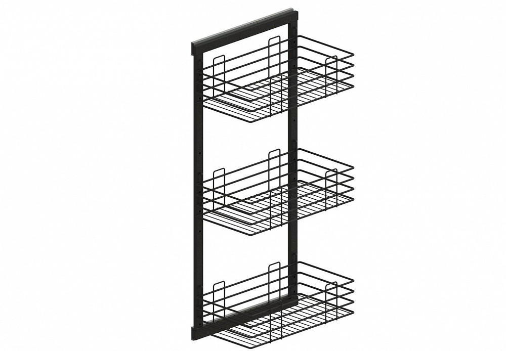 Корзина 3-х уровневая 1602, шариковые напр. п/в, бок. крепл, черный G1602S.03BLU