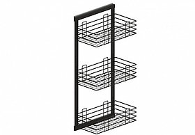 Корзина 3-х уровневая 1602, шариковые напр. п/в, бок. крепл, черный G1602S.03BLU