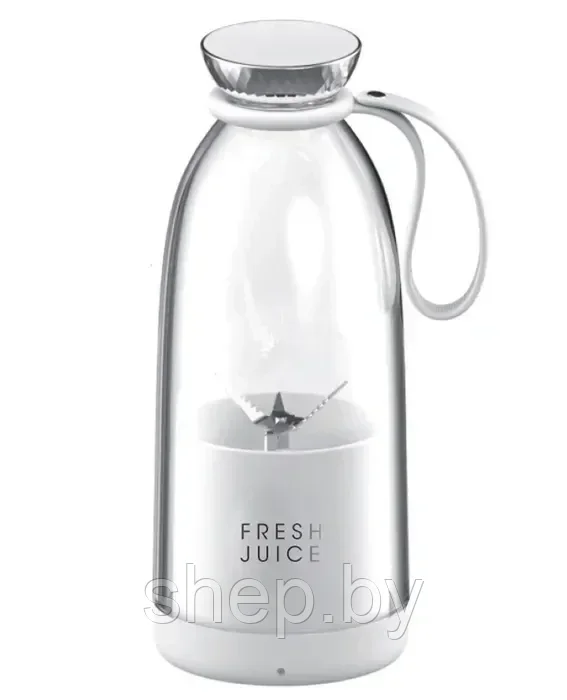 Портативный блендер Fresh Juice Portable mini fruit blender 350ml с беспроводной зарядкой цвет :белый,розовый - фото 2 - id-p207508570