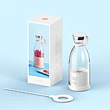 Портативный блендер Fresh Juice Portable mini fruit blender 350ml с беспроводной зарядкой  цвет :белый,розовый, фото 5