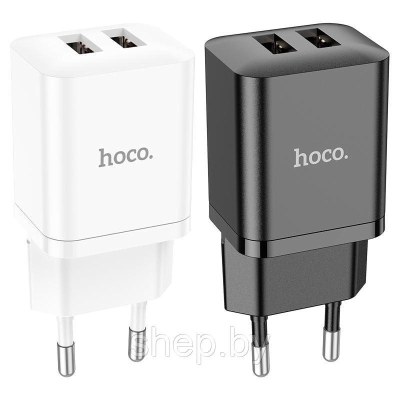 Сетевое зарядное устройство Hoco N25 (2USB: 5V 2.1A) цвет: белый, черный