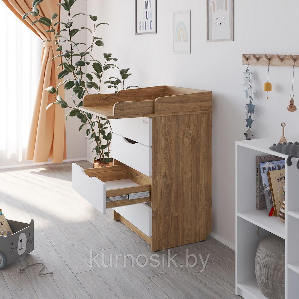 Комод раскладной PITUSO Wood/ 604 ПВХ с шариковыми направляющими Дуб канзас, 4 ящика - фото 3 - id-p207511642