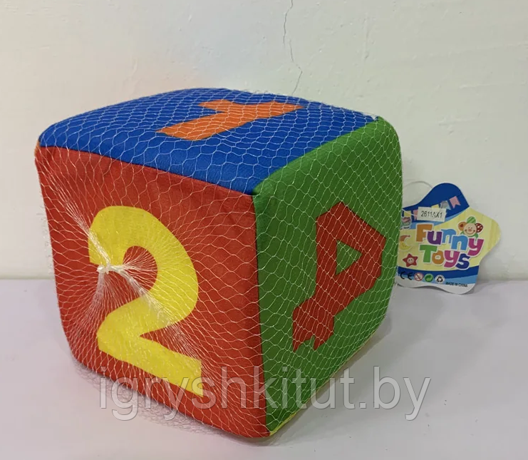 Мягкая игрушка Мой первый Кубик со звуком,15 см