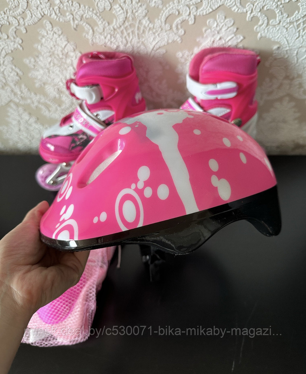 31-34, 35-38 размер Роликовые раздвижные коньки со шлемом и защитой - фото 3 - id-p207513339