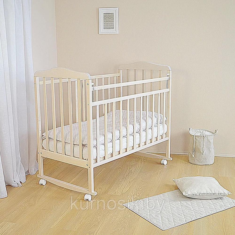 Кровать детская PITUSO Bianca колесо-качалка, опускная планка, Белый - фото 2 - id-p207515425