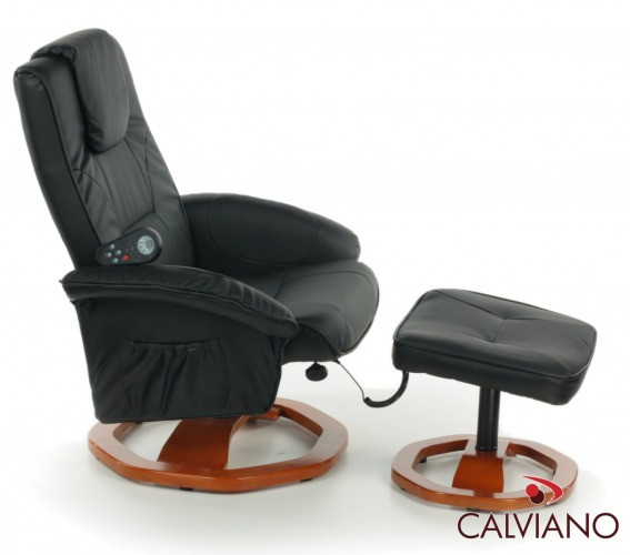 Массажное кресло CALVIANO 91 с пуфом (черное) - фото 1 - id-p207530323