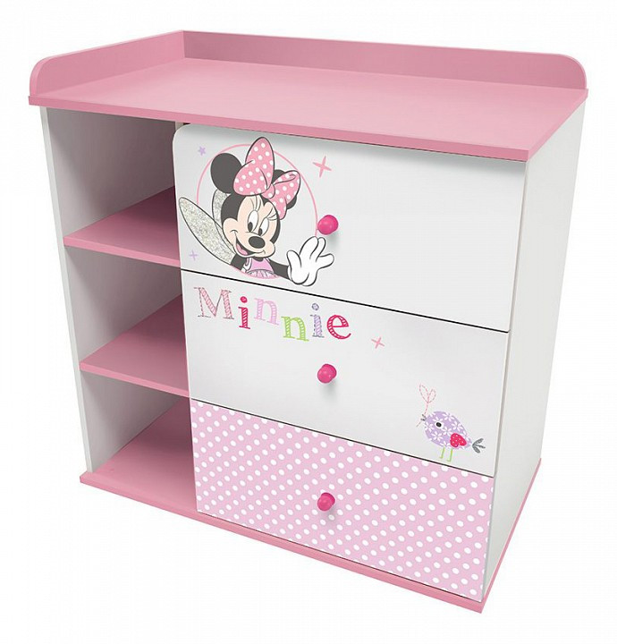 Комод Polini Kids Disney baby 5090 Минни Маус-Фея белый/розовый - фото 1 - id-p207530128
