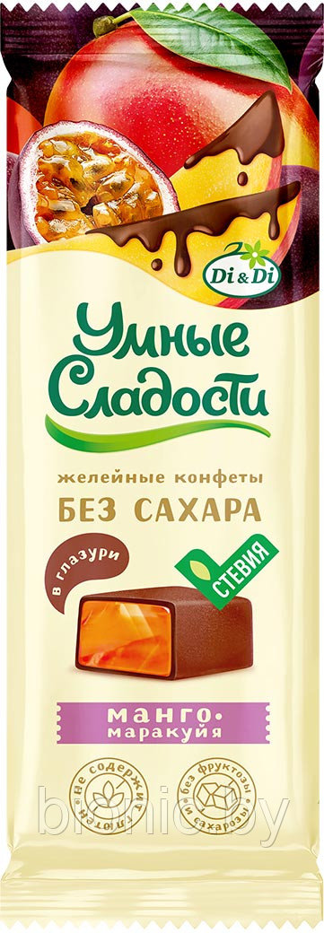 Конфеты желейные "Умные сладости" в глазури со вкусом Манго-маракуйя, 105гр 1/20 - фото 1 - id-p91521277