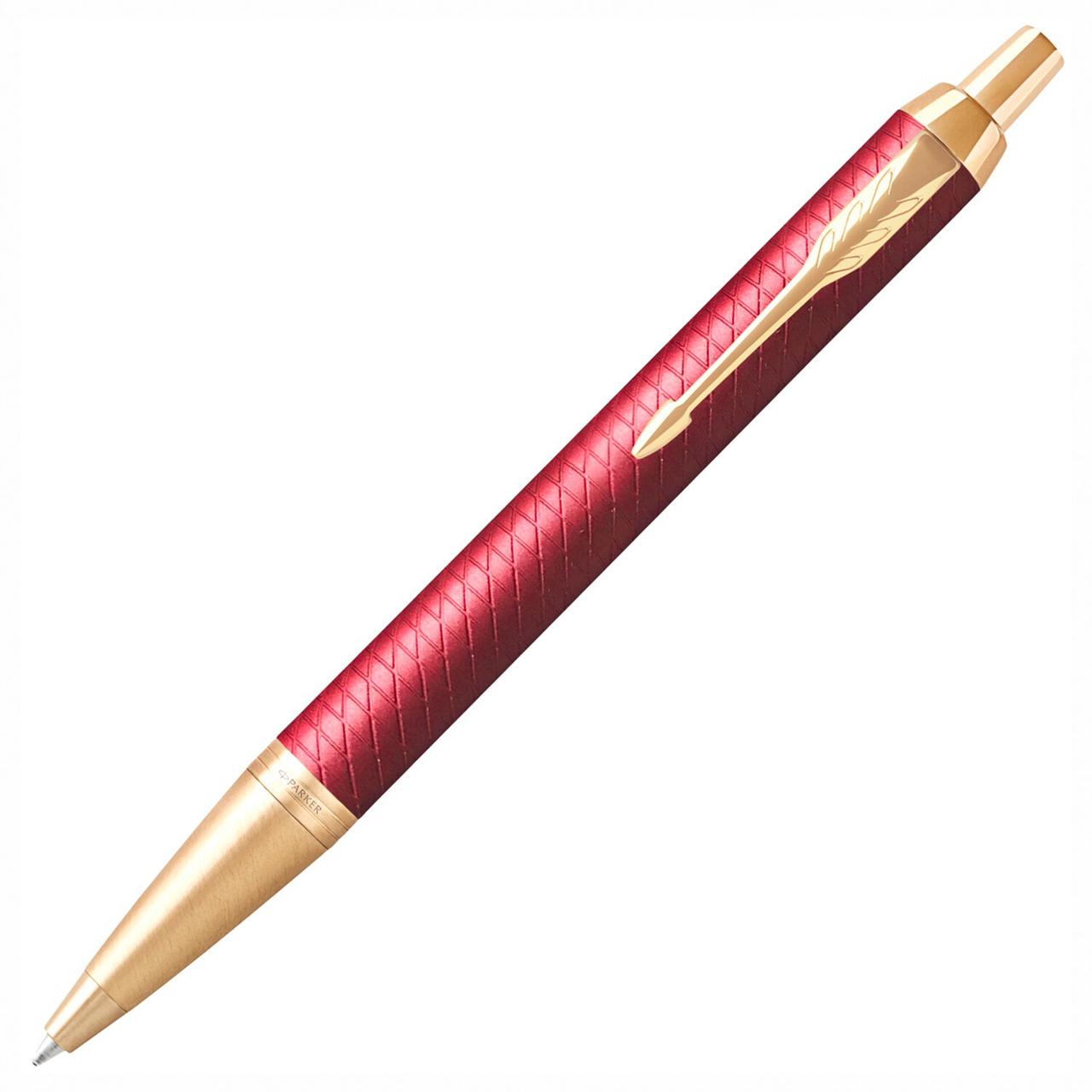Ручка шариковая «IM Premium Red GT», корпус красный лак, позолоченные детали, синяя, PARKER (ПАРКЕР)