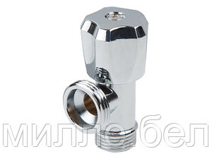 Кран вентильный 1/2" нар. х 3/4" нар. для стир. машины ХРОМ., AV Engineering