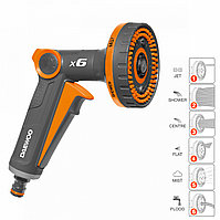 Пистолет-распылитель 1/2 " - 5/8" с плавной регулировкой напора 6 типов струй DAEWOO DWG 3030