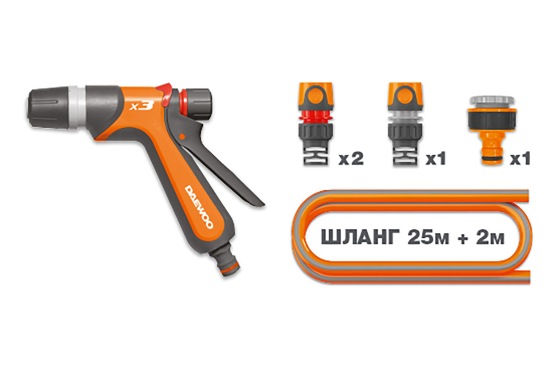 Катушка автоматическая со шлангом Auto Reel x25 и набором для полива DAEWOO DWR 3050 - фото 4 - id-p207552213