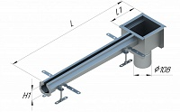 Лоток водоотводной щелевой из нержавеющей стали (с трапом в конце)