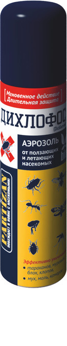 030701 PARTIZAN - Дихлофос Средство инсектицидное от ползающих и летающих насекомых в аэроз.упак., 150мл - фото 1 - id-p207552086
