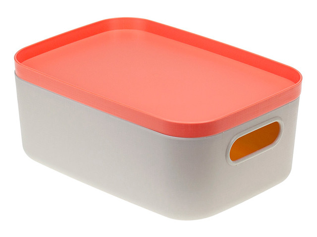 Ящик для хранения с крышкой ИНФИНИТИ 20х14х8,5 см (коралловый) IDEA - фото 1 - id-p207571966