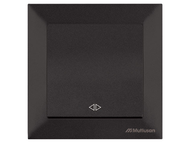 Выключатель промежуточный многопозиционный (скрытый, пруж. зажим) черный, DARIA, MUTLUSAN (10 A, 250 V, IP 20) - фото 1 - id-p207576732