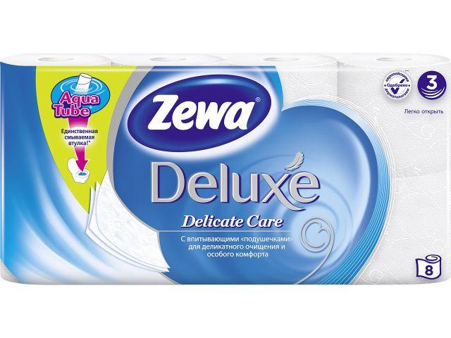 Бумага туалетная 3-х слойная Deluxe Pure White 8 рул. Zewa - фото 1 - id-p207565878
