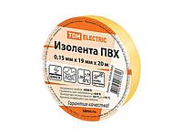 Изолента ПВХ 0,15х19мм Желтая 20м TDM