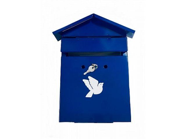 Ящик почтовый Домик с замком 350х280х60 (синий) (АГРОСНАБ) - фото 1 - id-p207582941